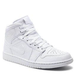 Nike Обувки Nike Air Jordan 1 Mid 554724 136 White/White/White