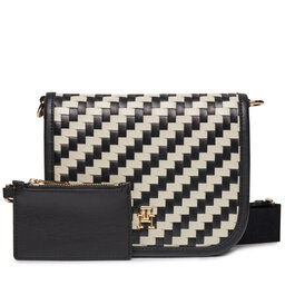 Tommy Hilfiger Sac à main Tommy Hilfiger Th City Crossover Woven AW0AW16077 Black / Calico 0GJ