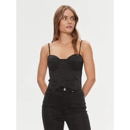 Guess Guess Τοπ W4RH17 WD1R2 Μαύρο Slim Fit