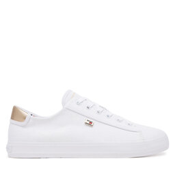 Tommy Hilfiger Sneakers Tommy Hilfiger Vulc Canvas Lace Up Sneaker FW0FW08647 Bianco