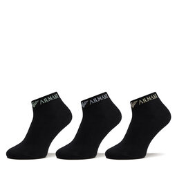 Emporio Armani Súprava 3 párov nízkych členkových ponožiek Emporio Armani 300048 4R254 50620 Nero/Nero/Nero