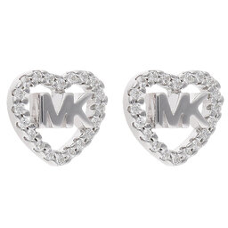 Michael Kors Uhani Michael Kors Logo Heart Stud MKC1243AN040 Silver Clear