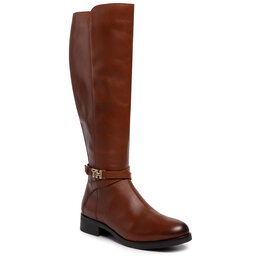 Tommy Hilfiger Klassische Stiefel Tommy Hilfiger Th Hardware Leather Longboot FW0FW04283 Ginger Bread 202