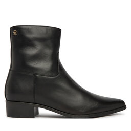 Tommy Hilfiger Stiefeletten Tommy Hilfiger Leather Ankle Boot W Zip FW0FW09921 Schwarz
