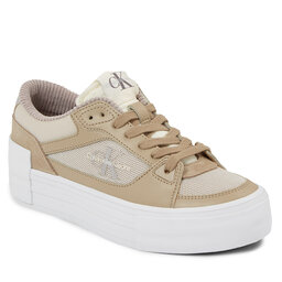 Calvin Klein Jeans Сникърси Calvin Klein Jeans Bold Vulc Flatf Laceup Lth Mix YW0YW01174 Eggshell/Travertine/Creamy White 0GC