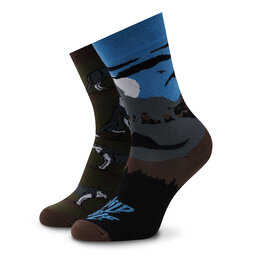 Funny Socks Hohe Unisex-Socken Funny Socks Wild Wolf SM2/11 Bunt