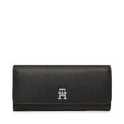 Tommy Hilfiger Große Damen Geldbörse Tommy Hilfiger Th Emblem Large Flap Wallet AW0AW14221 BDS