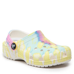 

Шльопанці Crocs Classic Tiedye Graphic Clog K 206995 Qhitw/Multi, Жовтий