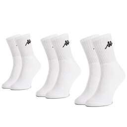 Kappa Σετ 3 ζευγάρια ψηλές κάλτσες unisex Kappa 704304 White 001