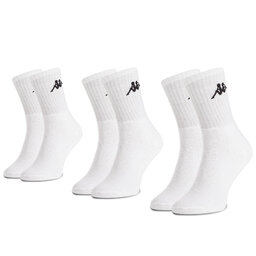 Kappa Súprava 3 párov vysokých ponožiek unisex Kappa 704304 White 001