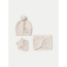 Mayoral Set Mütze, Loop-Schal und Handschuhe Mayoral 10769 Beige