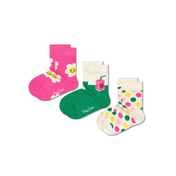 Happy Socks Set od 3 para dječjih visokih čarapa Happy Socks KSMD08-3300 Šarena