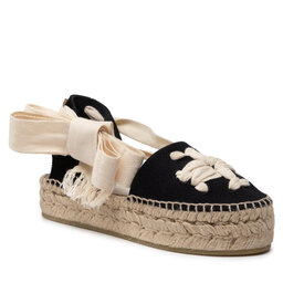 Tory Burch Espadrile Tory Burch Woven Double Espadrille 140308 Black/Natural 015