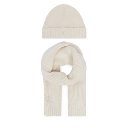 Calvin Klein Jeans Set Schal und Mütze Calvin Klein Jeans Knitted Scarf Beanie Giftbox LVCKFJP00N Creme