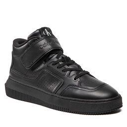 Calvin Klein Jeans Сникърси Calvin Klein Jeans Chunky Cupsole Laceup Mid Lth-Pu YM0YM004260 Triple Black 0GT