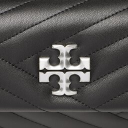 

Сумка Tory Burch Kira Chevron Small Flap Shoulder Bag 90456 Black/Rolled Nickel 002, Чорний