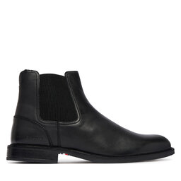 Tommy Hilfiger Klassische Stiefeletten Tommy Hilfiger Corporate Dressy Lth Chelsea FM0FM05935 Schwarz