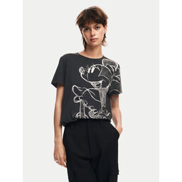 Desigual Desigual Póló Mickey Drawing 24WWTKA1 Fekete Regular Fit