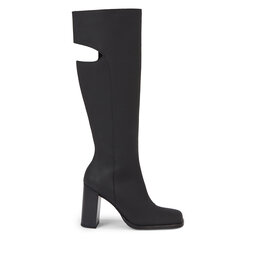 Calvin Klein Jeans Kozaki Calvin Klein Jeans Long Heel Zip Boot Cut Out Edgy YW0YW01253 Czarny