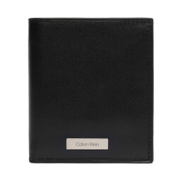 Calvin Klein Cartera Calvin Klein Plaque Ns Slim Trifold W/ Coin LV04D1068G Negro