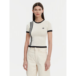 adidas adidas Póló Knitted 3-Stripes JJ0961 Bézs Slim Fit