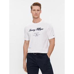 Tommy Hilfiger Tommy Hilfiger T-Shirt Script Logo Tee MW0MW33691 Λευκό Regular Fit