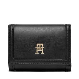 Tommy Hilfiger Mazs sieviešu maks Tommy Hilfiger Th City Med Flap Wallet AW0AW15746 Black BDS