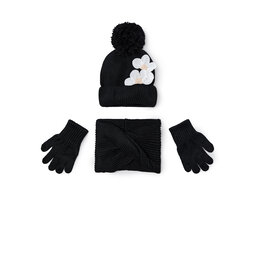 Mayoral Komplet czapka, komin i rękawiczki Mayoral 10071 Czarny