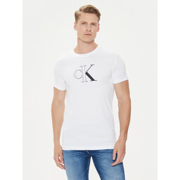 Calvin Klein Jeans Calvin Klein Jeans T-Shirt Outline Monologo J30J325678 Weiß Slim Fit