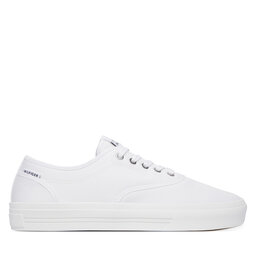 Tommy Hilfiger Sneakers aus Stoff Tommy Hilfiger Th Vulc Cup Long Lace Canvas FM0FM05874 Weiß