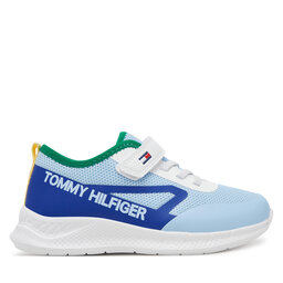 Tommy Hilfiger Sneakersy Tommy Hilfiger Low Cut Lace-Up/Velcro Sneaker T1B9-33868-1756 S Světle modrá