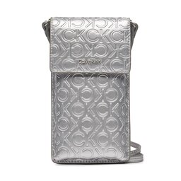 Calvin Klein Handy-Etui Calvin Klein Ck Must Phone Pouch Xbody_Emb K60K611436 Silver Emb/Deb PE6