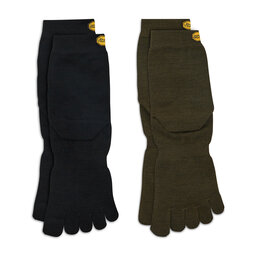 

Набір з 2 пар високих шкарпеток unisex Vibram Fivefingers Wool Blend Crew S15C12P Crew Black/Military Green, Чорний