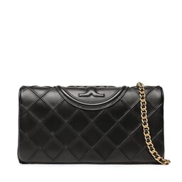 Tory Burch Дамска чанта Tory Burch Flaming Soft Clutch 142570 Black 001