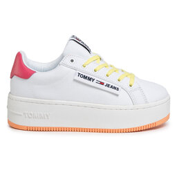 

Кросівки Tommy Jeans Oversized Label Icon Sneaker EN0EN00787 White/Blush Red/ Melon Orange 0K4, Білий