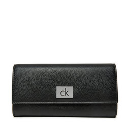 Calvin Klein Velká dámská peněženka Calvin Klein Ck Plaque Large Trifold K60K612839 Černá