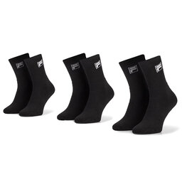 Fila Set 3 parov unisex visokih nogavic Fila Calza Tennis Socks F9000 Black