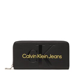 Calvin Klein Jeans Portofel Mare de Damă Calvin Klein Jeans Sculpted Mono Zip Around Mono K60K607634 0GN
