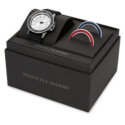 Armani Exchange Ceas Armani Exchange Leonardo Gift Set AX7136SET Black/Silver