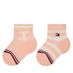Tommy Hilfiger Sada 2 párů dětských vysokých ponožek Tommy Hilfiger 701224996 Pink Combo 003