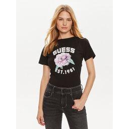 Guess Guess T-Shirt Peony V4YI15 J1314 Μαύρο Regular Fit