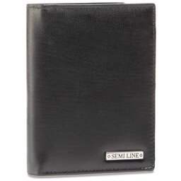 Semi Line Голям мъжки портфейл Semi Line P8223-0 Черен