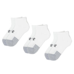 Under Armour Súprava 3 párov kotníkových ponožiek unisex Under Armour Heatgear Lo Cut Sock 1346753-100 White