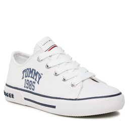 Tommy Hilfiger Tornacipő Tommy Hilfiger Varsity Low Cut Lace-Up Sneaker T3X9-32833-0890 M White 100