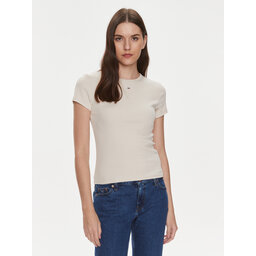 Tommy Jeans Tommy Jeans Majica Essential DW0DW17383 Bež Slim Fit