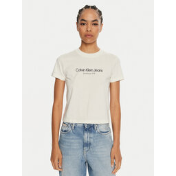 Calvin Klein Jeans Calvin Klein Jeans Marškinėliai J20J224914 Écru Regular Fit