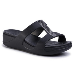 Crocs Ciabatte Crocs Monterey Metallic Slp On Wdg W 206319 Dark Charcoal/Black
