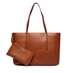 Calvin Klein Handtasche Calvin Klein Foil Logo Tote W/Pouch LV04F3274G Braun