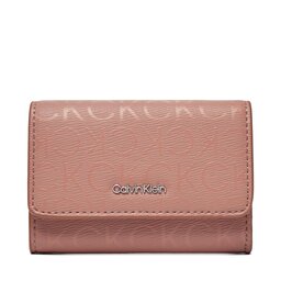 Calvin Klein Liten damplånbok Calvin Klein Ck Must Trifold Sm_Epi Mono K60K611439 Ash Rose Mono VB8
