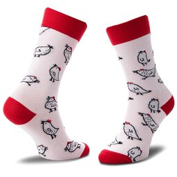 Cup of Sox Дълги чорапи unisex Cup of Sox Skarpetki W Kury Бял
